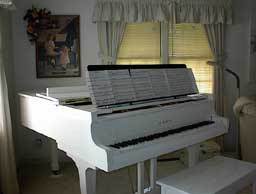Ivory Grand Piano After with Extra Wide Music Stand